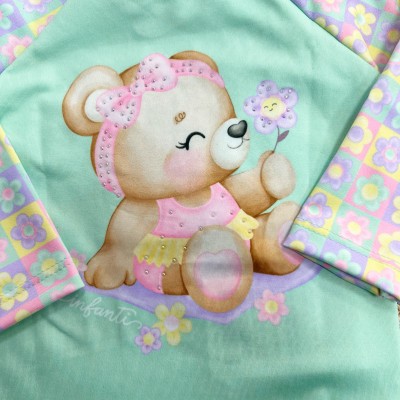 Blusa com Proteção UV50+ e Calcinha Ursinha
